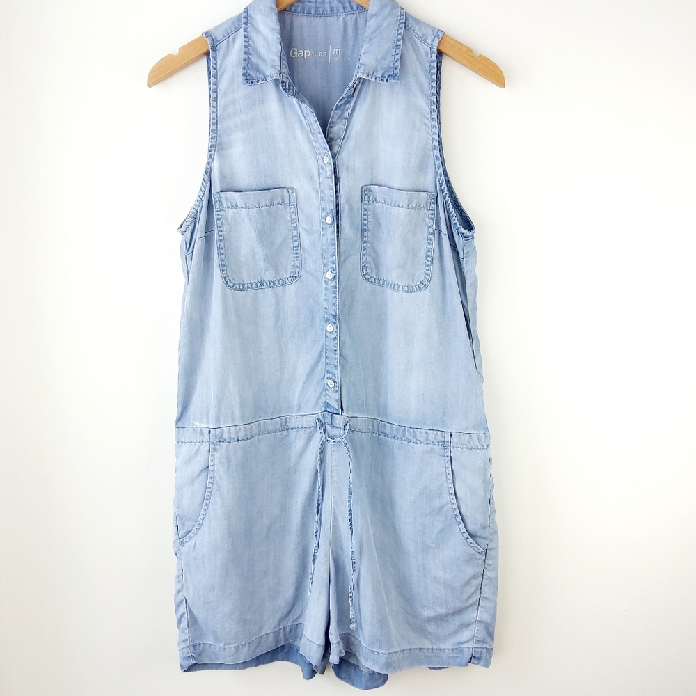 GAP Tencel Button Short Romper Size Medium